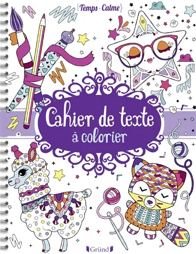 Cahier de textes à colorier