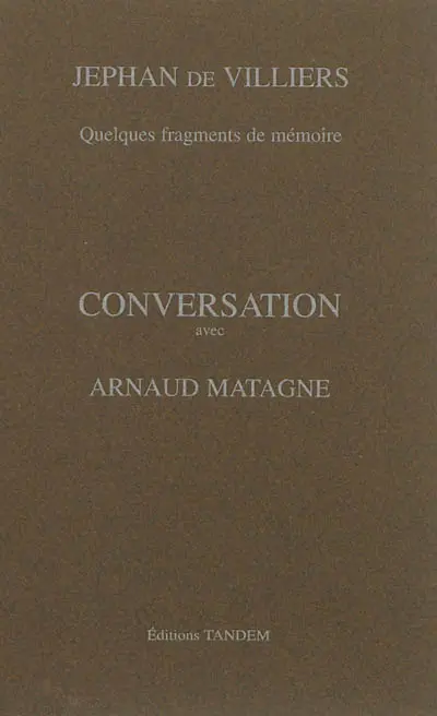 Jephan de Villiers : quelques fragments de mémoire