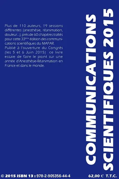 Communications scientifiques MAPAR 2015