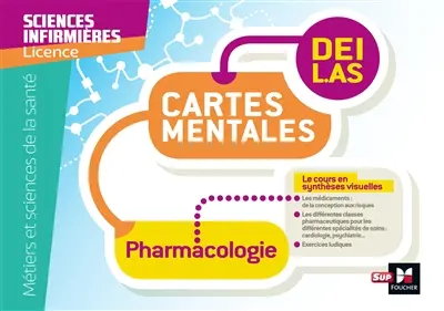 Pharmacologie : cartes mentales, DEI, L.AS : métiers et sciences de la santé, sciences infirmières, licence