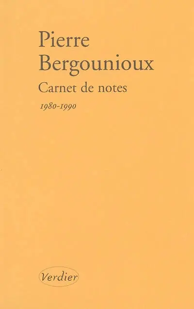 Carnet de notes. Journal 1980-1990