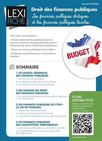 Droit des finances publiques : les finances publiques étatiques et les finances publiques locales