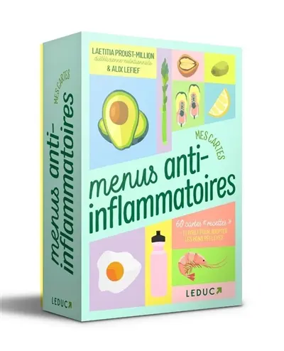 Mes cartes menus anti-inflammatoires : 60 cartes recettes + 1 livret pour adopter les bons réflexes