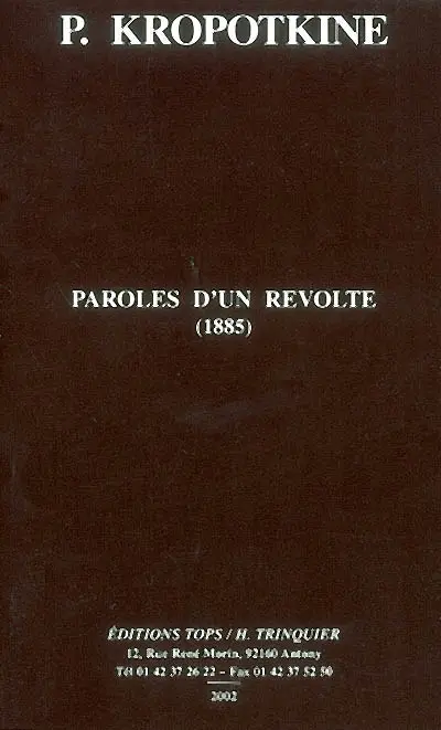 Paroles d'un révolté : 1885