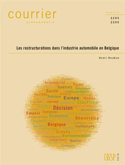 Courrier hebdomadaire, n° 2295-2296. Les restructurations dans l'industrie automobile en Belgique