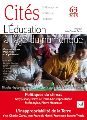Cités, n° 63. L'éducation à l'âge du numérique