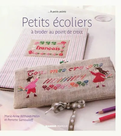 Petits écoliers à broder au point de croix