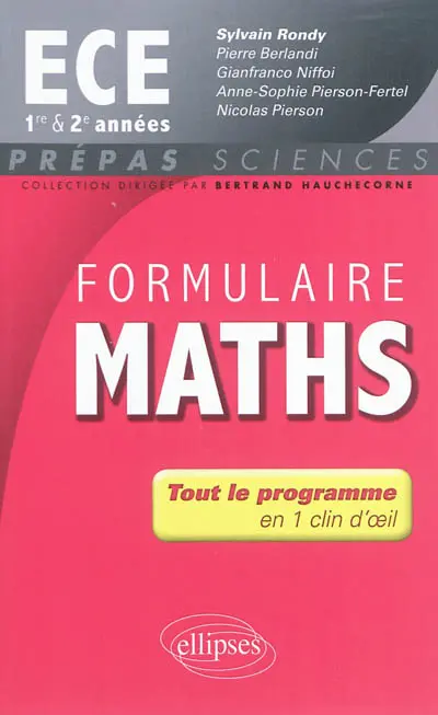 Formulaire maths ECE 1re et 2e années