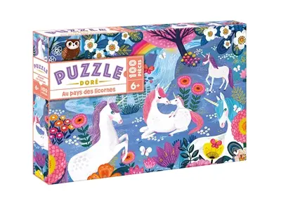 Puzzle doré au pays des licornes
