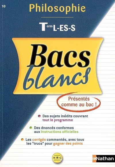 Philosophie terminale L, ES, S