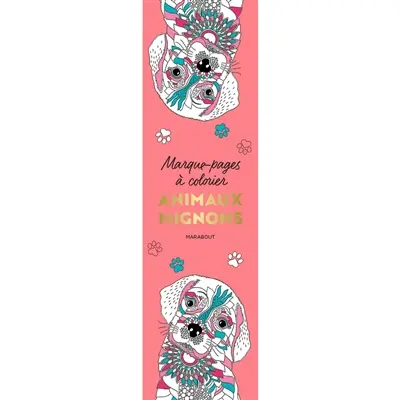 Animaux mignons : marque-pages à colorier