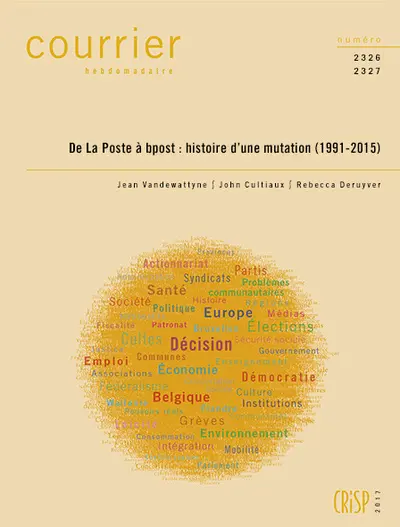 Courrier hebdomadaire, n° 2326-2327. De la Poste à bpost : histoire d'une mutation : 1991-2015