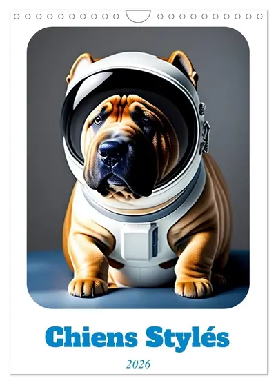 Chiens stylés (Calendrier mural 2026 DIN A4 horizontal), CALVENDO calendrier mensuel : Chiens dans des tenues stylées