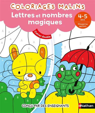 Lettres et nombres magiques, 4-5 ans, moyenne section : cahier double