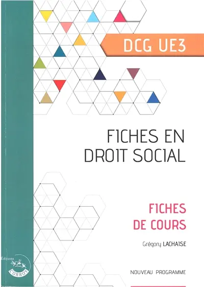 Fiches en droit social DCG UE3 : fiches de cours : nouveau programme