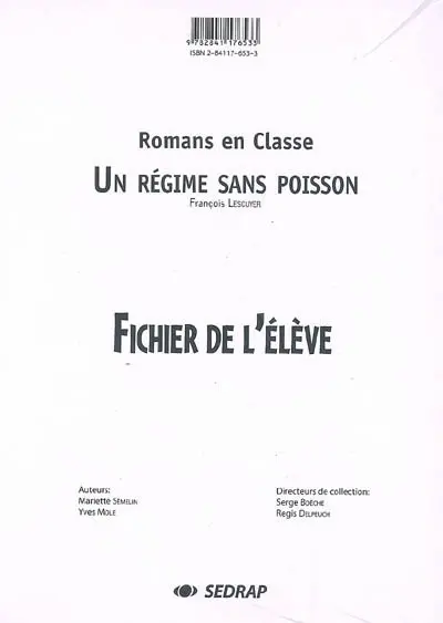 Un régime sans poisson : fichier de l'élève