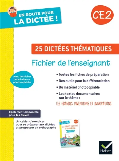 25 dictées thématiques, CE2 : fichier de l'enseignant