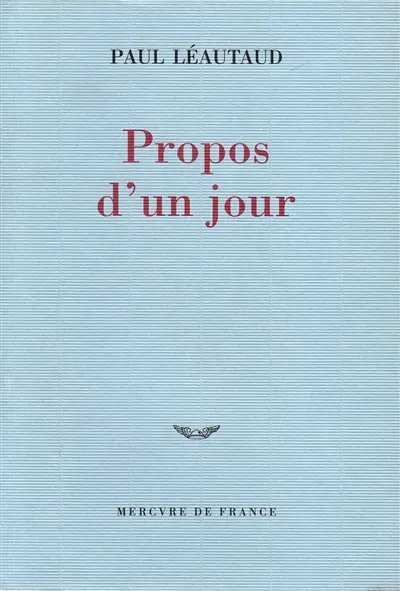 Propos d'un jour