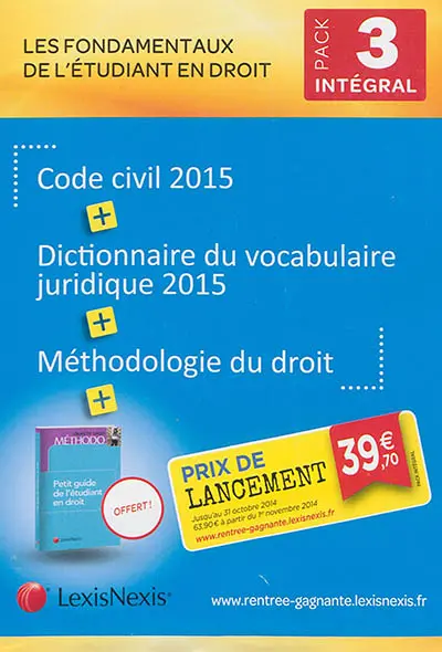 Pack intégral 3 : les fondamentaux de l'étudiant en droit