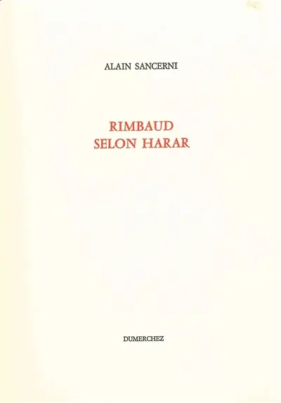 Rimbaud selon Harar