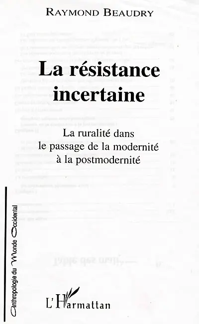 La résistance incertaine : la ruralité dans le passage de la modernité à la postmodernité
