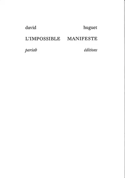 L'impossible manifeste