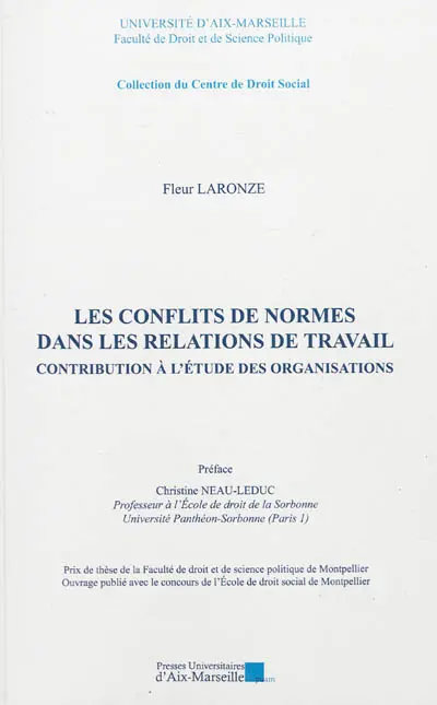 Les conflits de normes dans les relations de travail : contribution à l'étude des organisations
