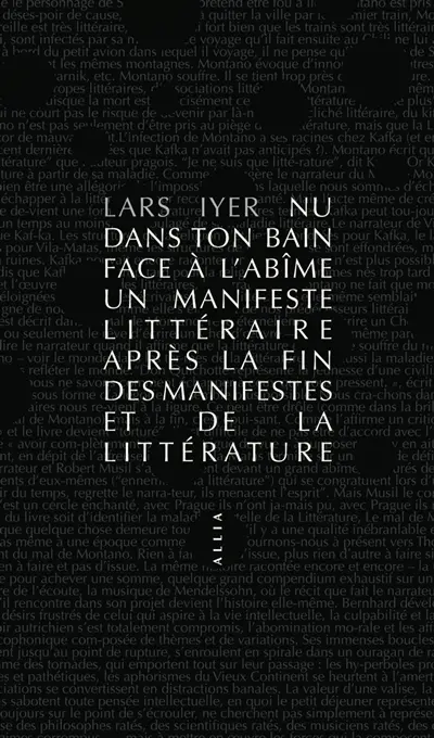 Lars Iyer – Nu dans ton bain face à l'abîme / Un manifeste littéraire après la fin des manifestes littéraires et de la littérature