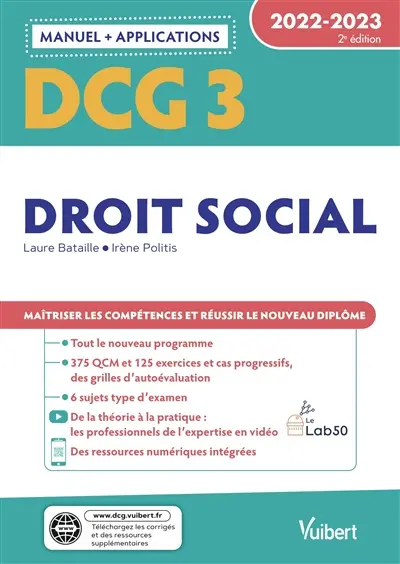 DCG 3, droit social : manuel + applications : 2022-2023