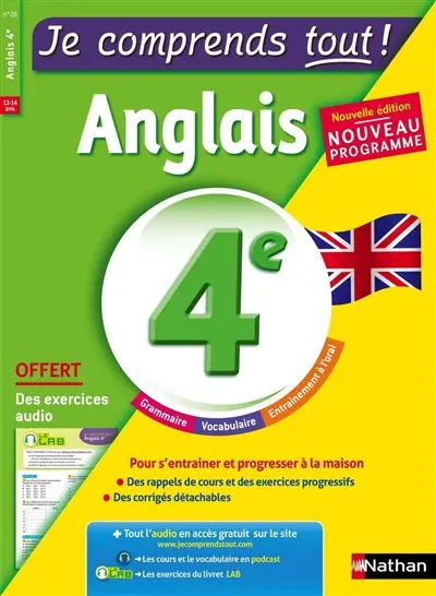 Je comprends tout ! Anglais 4e, 13-14 ans : nouveau programme