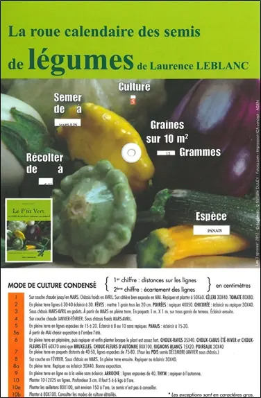 La roue calendaire des semis de légumes