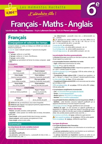 Français, maths, anglais 6e : l'intercalaire utile !