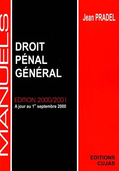 Droit pénal. Vol. 1. Droit pénal général : à jour au 1er septembre 2000
