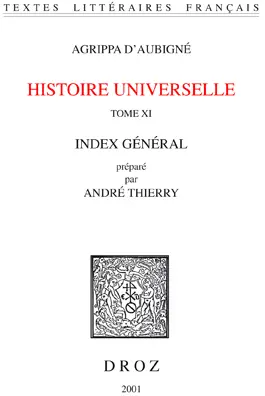 Histoire universelle. Vol. 11. Index général