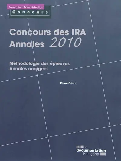 Concours des IRA : annales 2010 : épreuves écrites