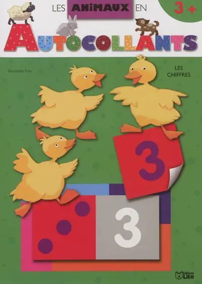 Les animaux en autocollants : les chiffres : couverture canards