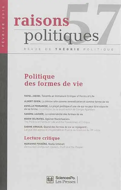 Raisons politiques, n° 57. Politique des formes de vie