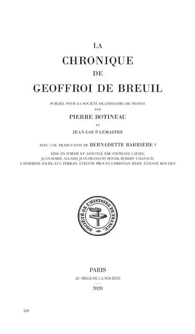 La chronique de Geoffroi de Breuil : prieur de Vigeois
