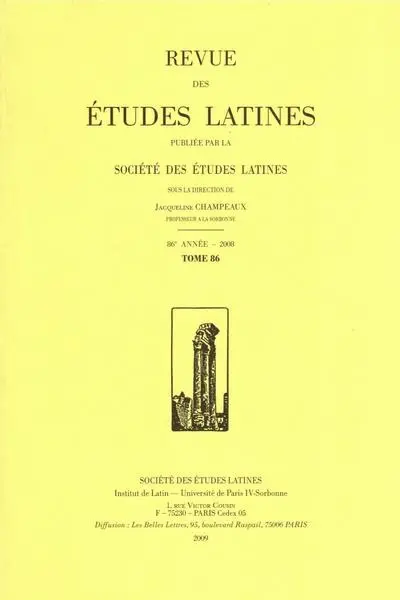 Revue des études latines, n° 86