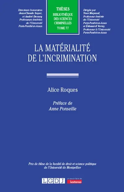 La matérialité de l'incrimination