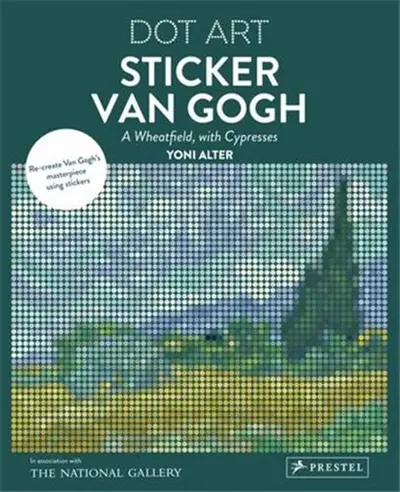 Dot Art Sticker Van Gogh A Wheatfield with Cypresses
