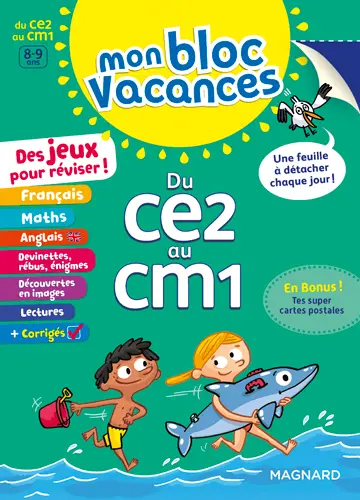 Mon bloc vacances : du CE2 au CM1, 8-9 ans