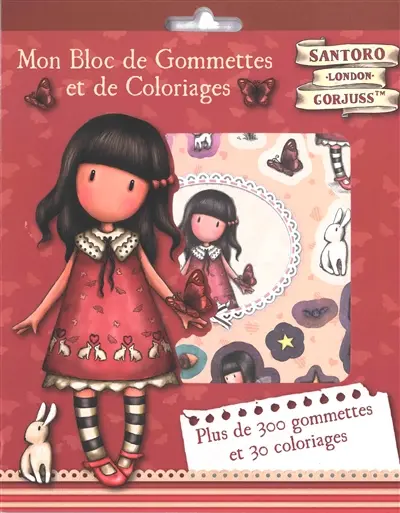 Santoro London Gorjuss : mon bloc de gommettes et de coloriages