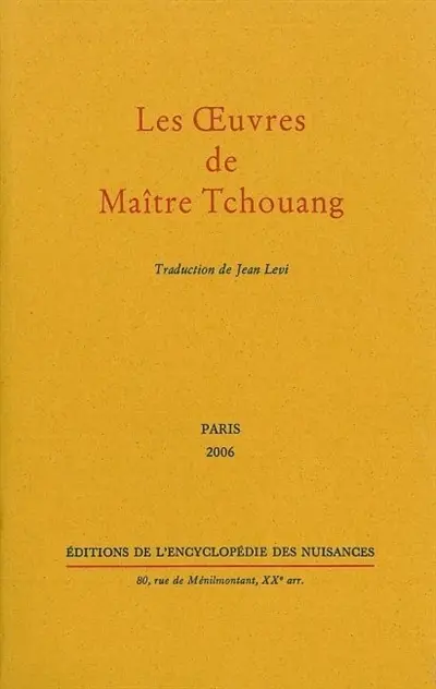 Les oeuvres de maître Tchouang