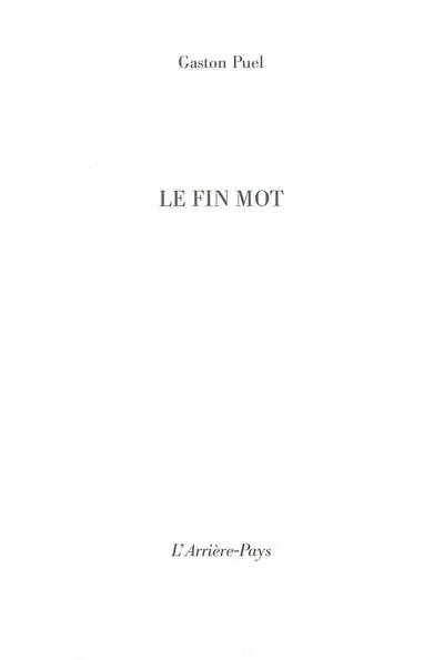 Le fin mot