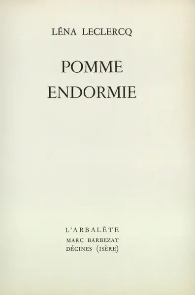 Pomme endormie
