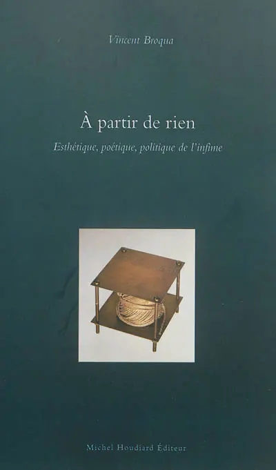 A partir de rien : esthétique, poétique et politique de l'infime