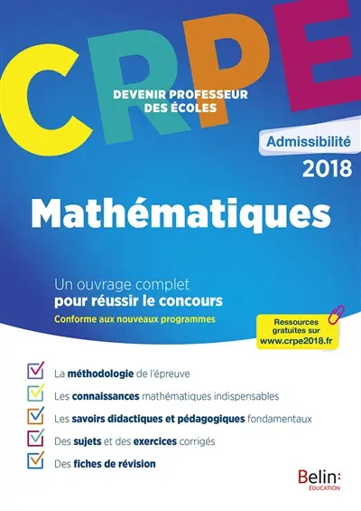 CRPE admissibilité 2018 : mathématiques