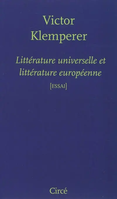 Littérature universelle et littérature européenne