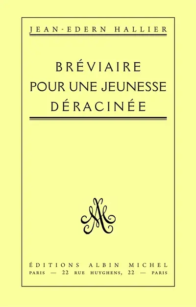 Bréviaire pour une jeunesse déracinée